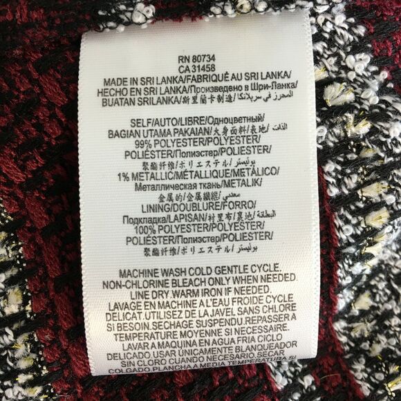 BCBGeneration Vest Duster XS White Black Red Tweed Stripe Washable Knit Topper - Picture 6 of 8